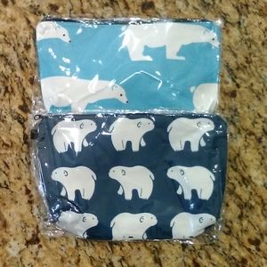 Polar bear cosmetic cases - set of 2